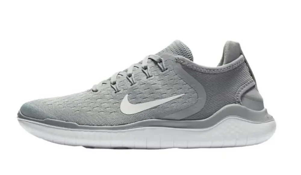 NIKE WOMENS FREE RN 2018, WOLF GREY/WHITE, 9